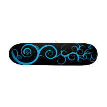 Blått virvlar runt skateboard decks