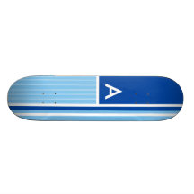 Blått- & vitrandar; Randigt Skateboard Decks