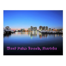 Blått West Palm Beach Vykort