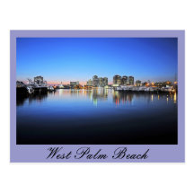 Blått West Palm Beach Vykort