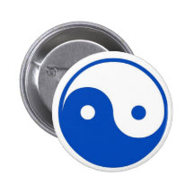 Blått Yin-Yang knäppas Knapp