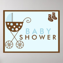 Blåttbarnvagnbaby shower undertecknar posters