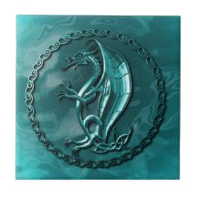 BlåttCelticdrake Keramiska Plattor