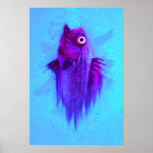 BlåttFeesh tryck Print