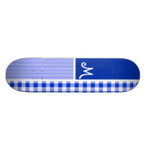 BlåttGingham; Rutigt Skate Board Decks