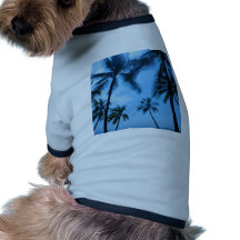 BlåttHawaii palmträd T-shirt För Hundar