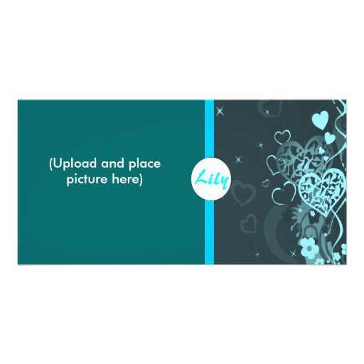 Blåtthjärtaphotocard Skräddarsydda Fotokort