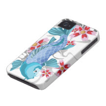 BlåttKoi fisk Case-Mate iPhone 4 Cases