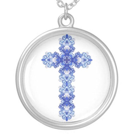 Blåttkristallcrucifix Anpassningsbara Smycken
