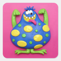 Blåttmonster Klistermärke