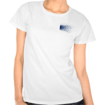 Blåttmusikexplosion på vit tshirts