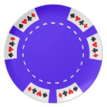 Blåttpoker och dobbelchip dinner plate