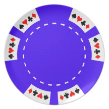 Blåttpoker och dobbelchip dinner plate