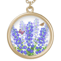 Blåttriddarsporren Larkspur blommar halsbandet