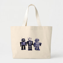 blåttrobotar hänger lös tote bag