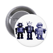blåttrobotar knäppas knappar med nål