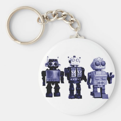 blåttrobotkeychain nyckelring