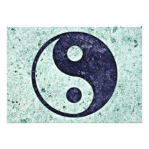 Blåttsten Yin Yang Personliga Inbjudningskort