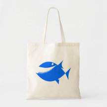 Blåtttecknadfisk Tote Bag