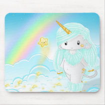 BlåttUnicorn Po musmattor
