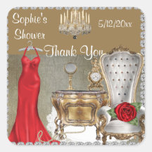 BLING BIRTHDAY PARTY FAVOR THANK YOU STICKERS