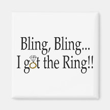 Bling Bling fick jag ringen Magnet För Kylskåp
