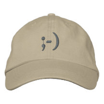 ; -) BlinkningSmiley Broderade Baseball Kepsar
