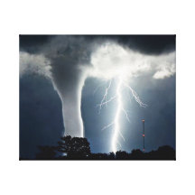 Blixt och tornado slågen in kanfas kanvastryck