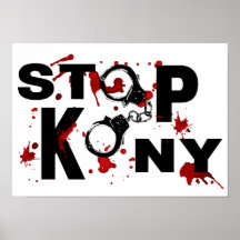 Blod Splattered meddelande för STOPP KONY Print