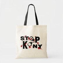 Blod Splattered meddelande för STOPP KONY Tote Bags