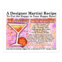 Blodig Martini receptvykort