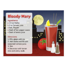 Blodigt Mary receptkort Vykort