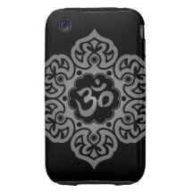 Blom- Aum design - grå färg iPhone 3 Tough Fodraler