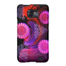 Blom- blommor för neon för Samsung galaxfodral