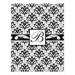 Blom- damastast beställnings- Monogram för elegant Anpassningsbara Tillkännagivanden