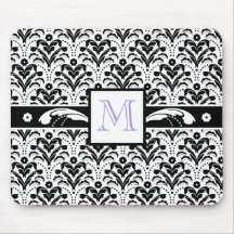 Blom- damastast beställnings- Monogram för elegant Musmattor