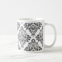 Blom- damastast prydnad mugg