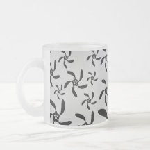 Blom- design för grå och svart futuristiska kaffe muggar