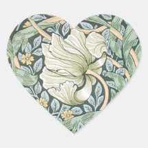 Blom- design för William Morris Pimpernel Hjärtklistermärken