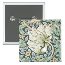 Blom- design för William Morris Pimpernel Knapp Med Nål