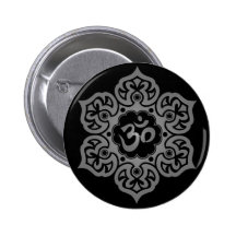 Blom- grå färg och svart Aum design Pins