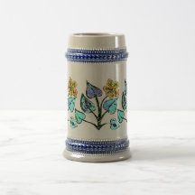 Blom- illustration kaffe mugg