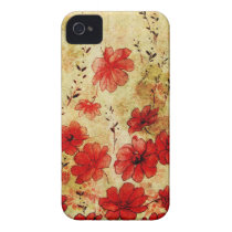 Blom- iPhone 4 för röd Grunge Iphone 4 Case-mate Fodraler
