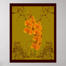 Blom- konstaffisch för guld- Orchids