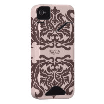 Blom- konstnouveautappning mönstrar monogramen iphone 4 id cases
