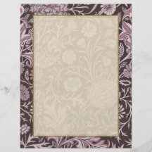 Blom- Mauve och choklad Personliga Flygblad