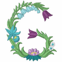 Blom- monogram broderade kvinna för G skjorta för 