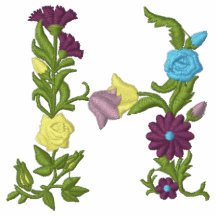 Blom- monogram broderade kvinna för H skjorta