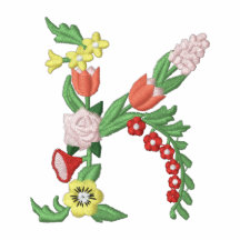Blom- monogram broderade kvinna för K skjorta för  Polotröja