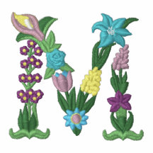 Blom- monogram broderade kvinna för M skjorta Polotröja